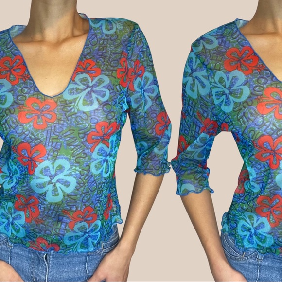 Vintage sheer floral top - Picture 2 of 4